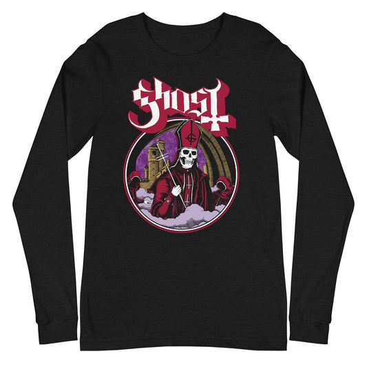 Ghost Carrying Cross Mens Long Sleeve T Shirt Black