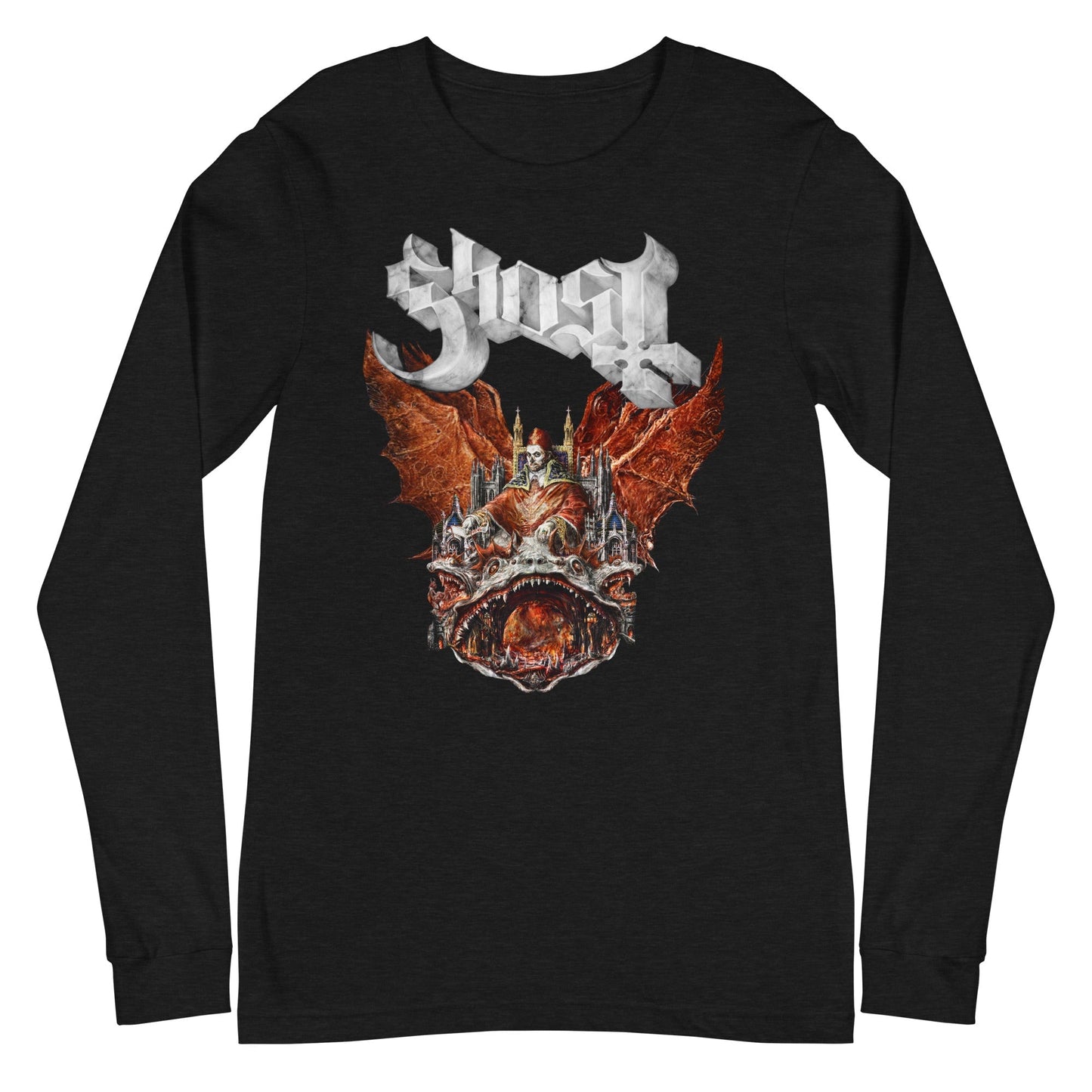 Ghost Gilded Logo Mens Long Sleeve T Shirt Black