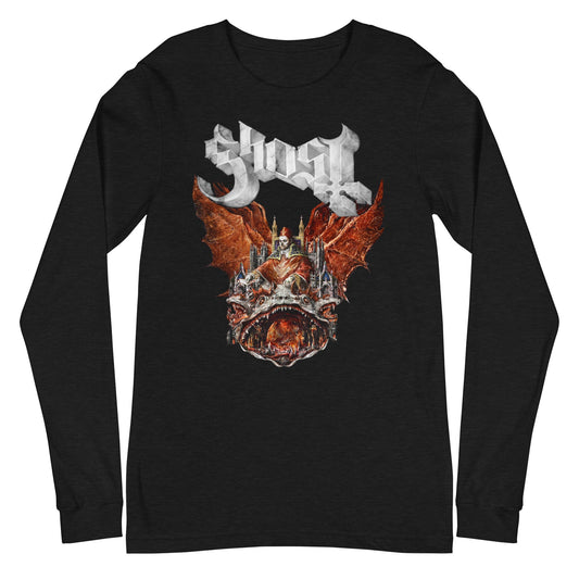 Ghost Gilded Logo Mens Long Sleeve T Shirt Black