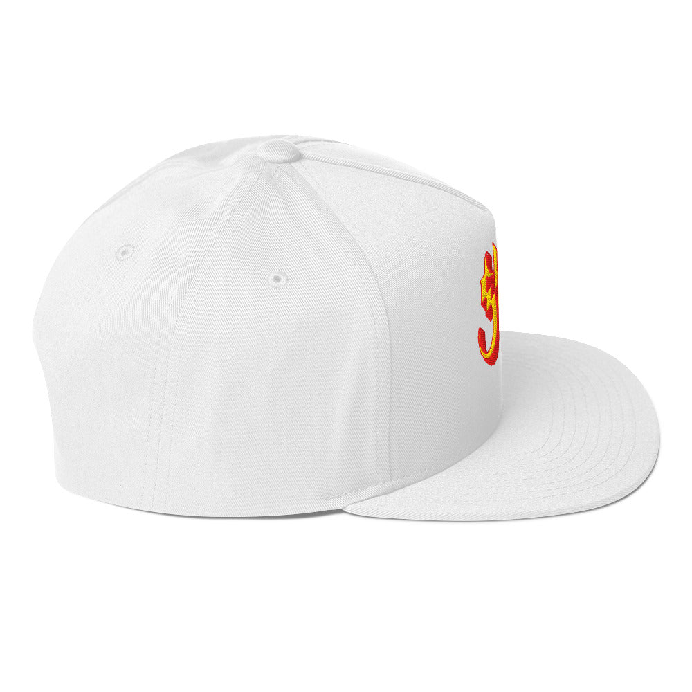 Ghost Logo Embroidered Snapback Hat White Officially Licensed