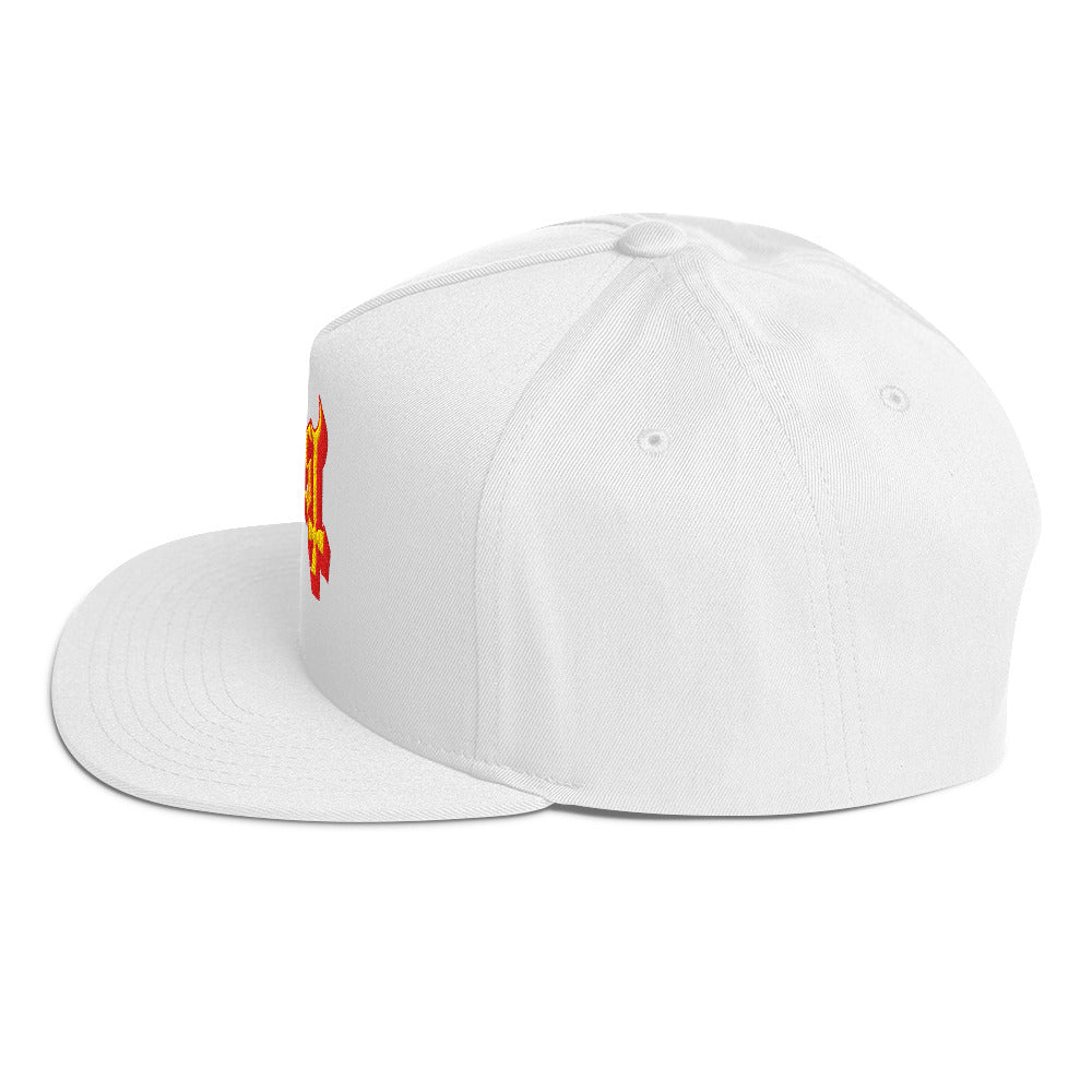 Ghost Logo Embroidered Snapback Hat White Officially Licensed