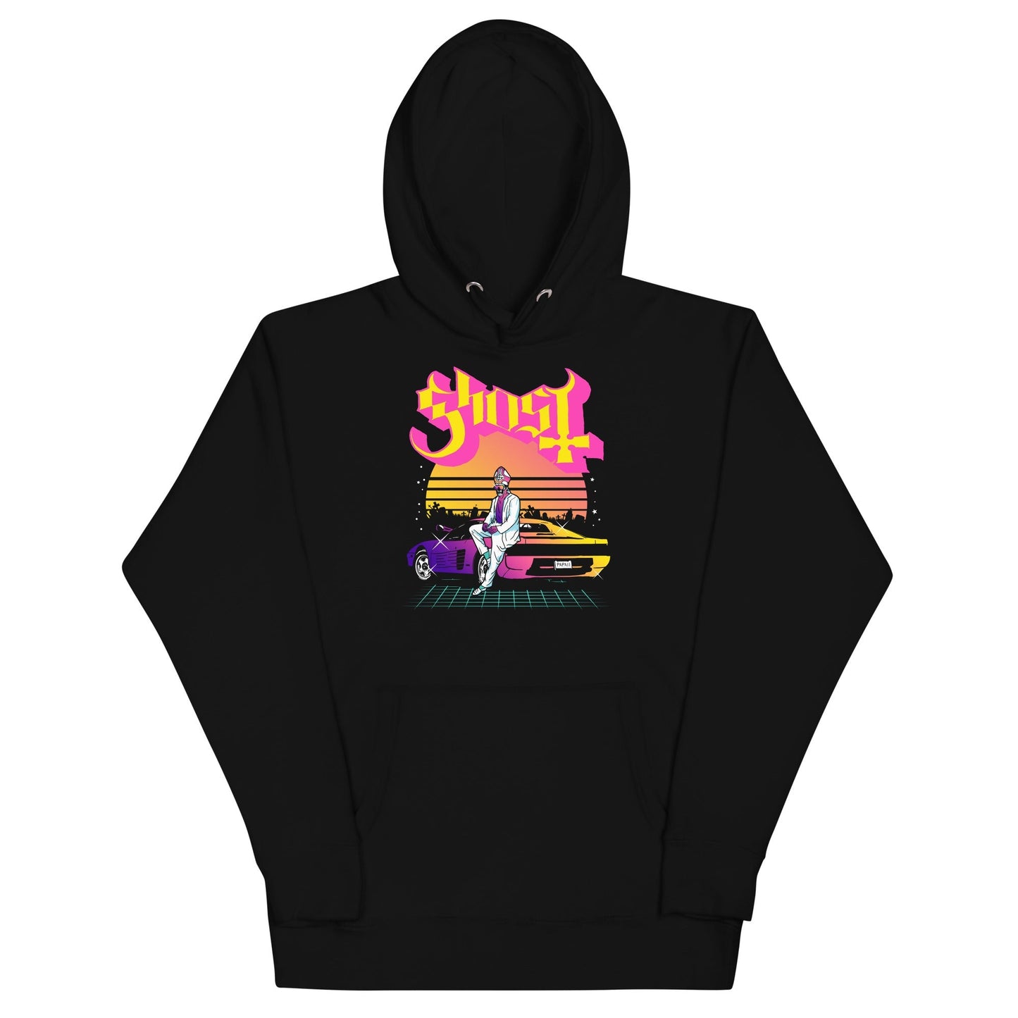 Ghost Sunset Car Mens Hoodie Black