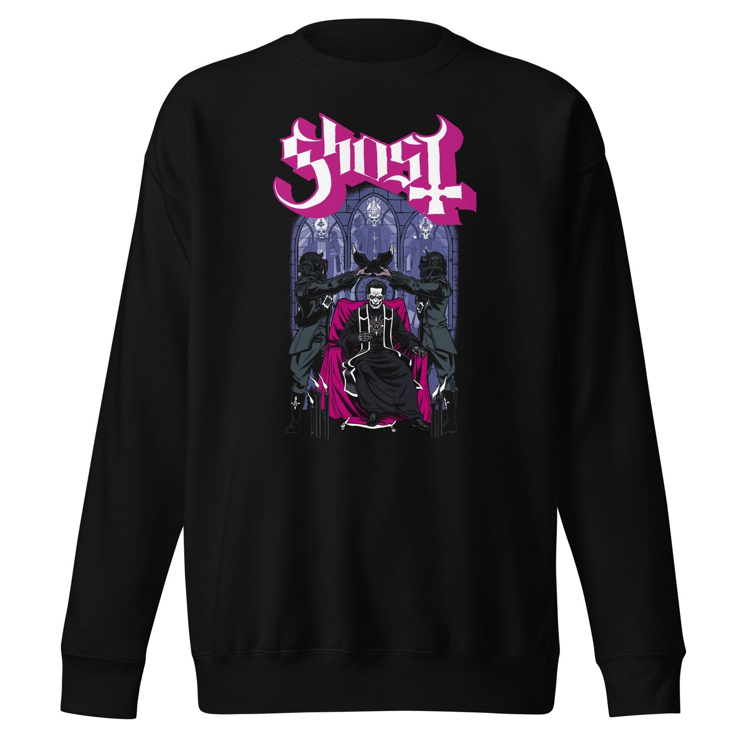 Ghost Pray for Us Mens Sweatshirt Black