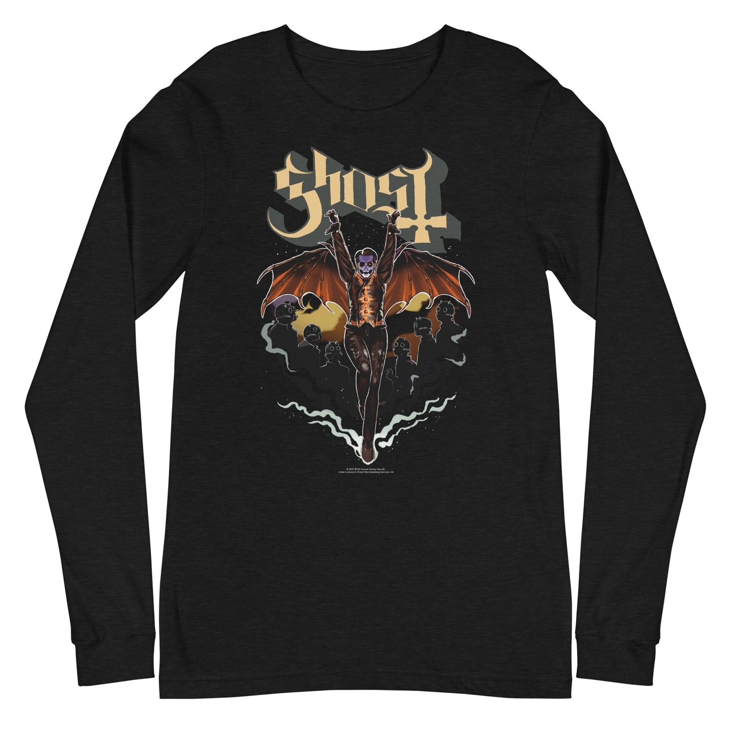 Ghost Fly Over Mens Long Sleeve T Shirt Black