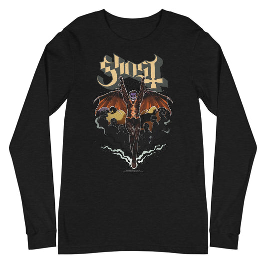 Ghost Fly Over Mens Long Sleeve T Shirt Black