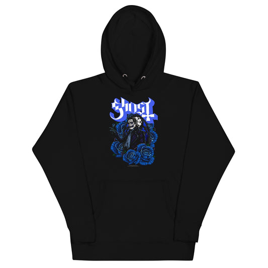 Ghost Blue Roses Mens Hoodie Black