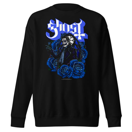 Ghost Blue Roses Mens Sweatshirt Black