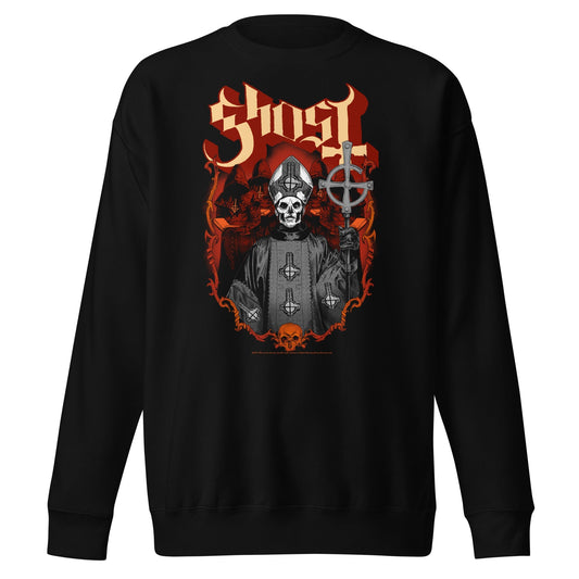 Ghost Skull and Robes Mens Sweatshirt Black