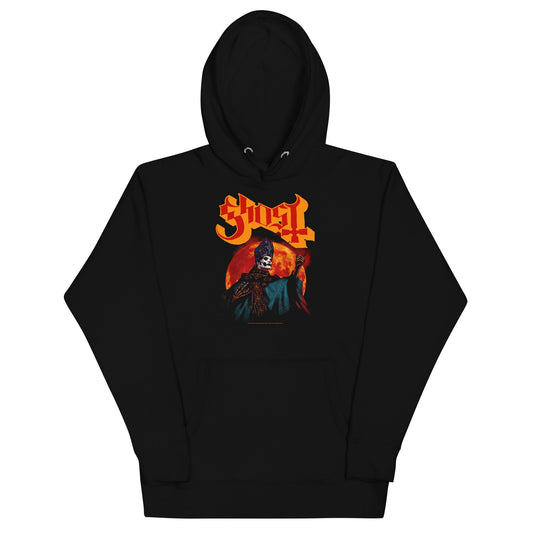 Ghost Red Moon Mens Hoodie Black