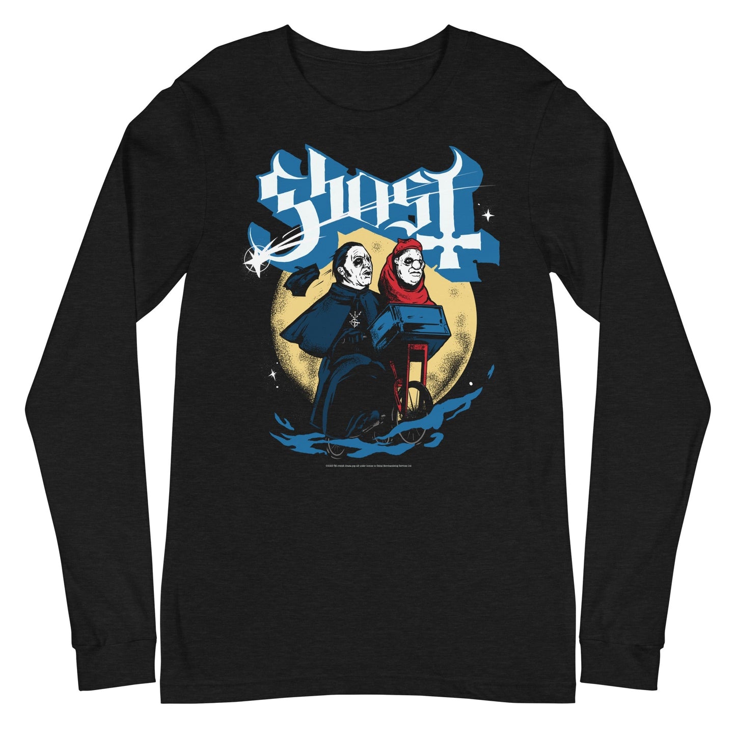 Ghost Two Headed Monster Mens Long Sleeve T Shirt Black