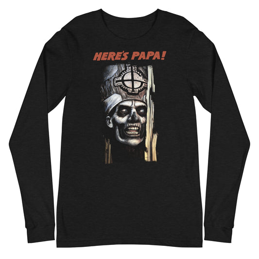 Ghost Here's Papa Mens Long Sleeve T Shirt Black