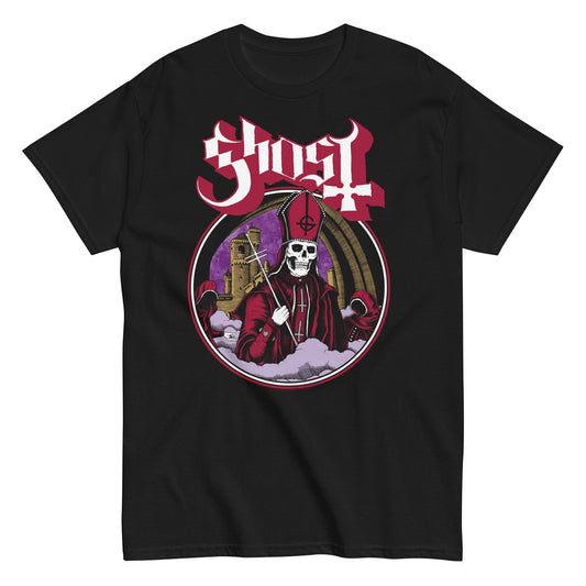 Ghost Carrying Cross Mens T Shirt Black