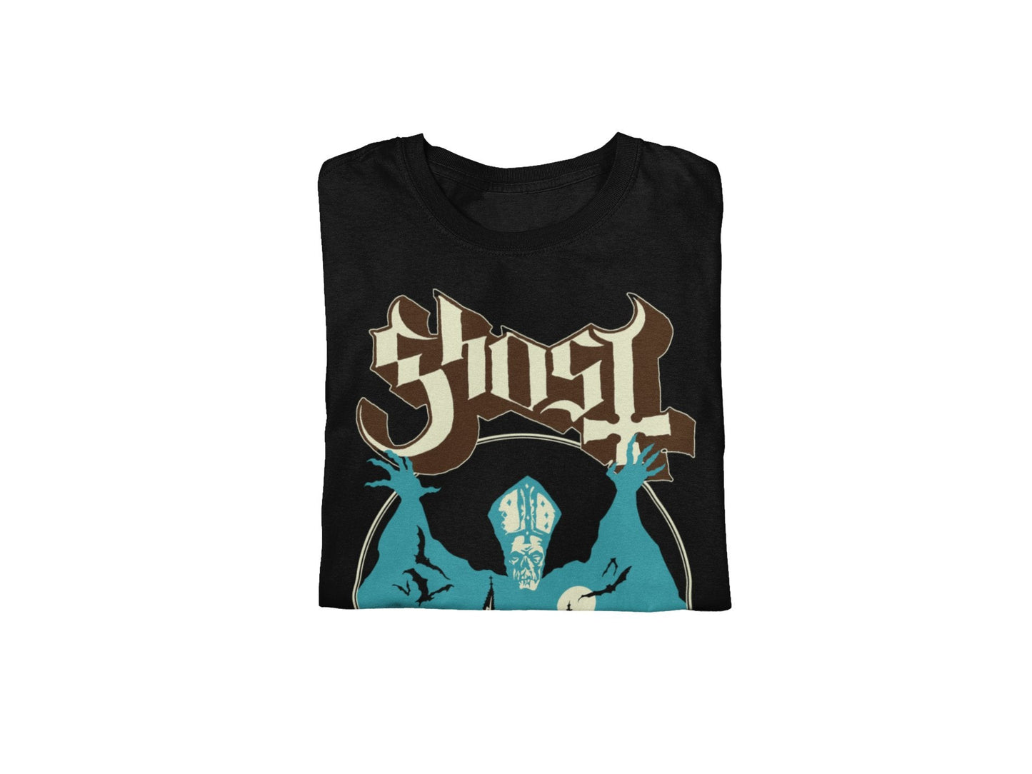 Ghost Castle Jumbo Print Mens T Shirt Black