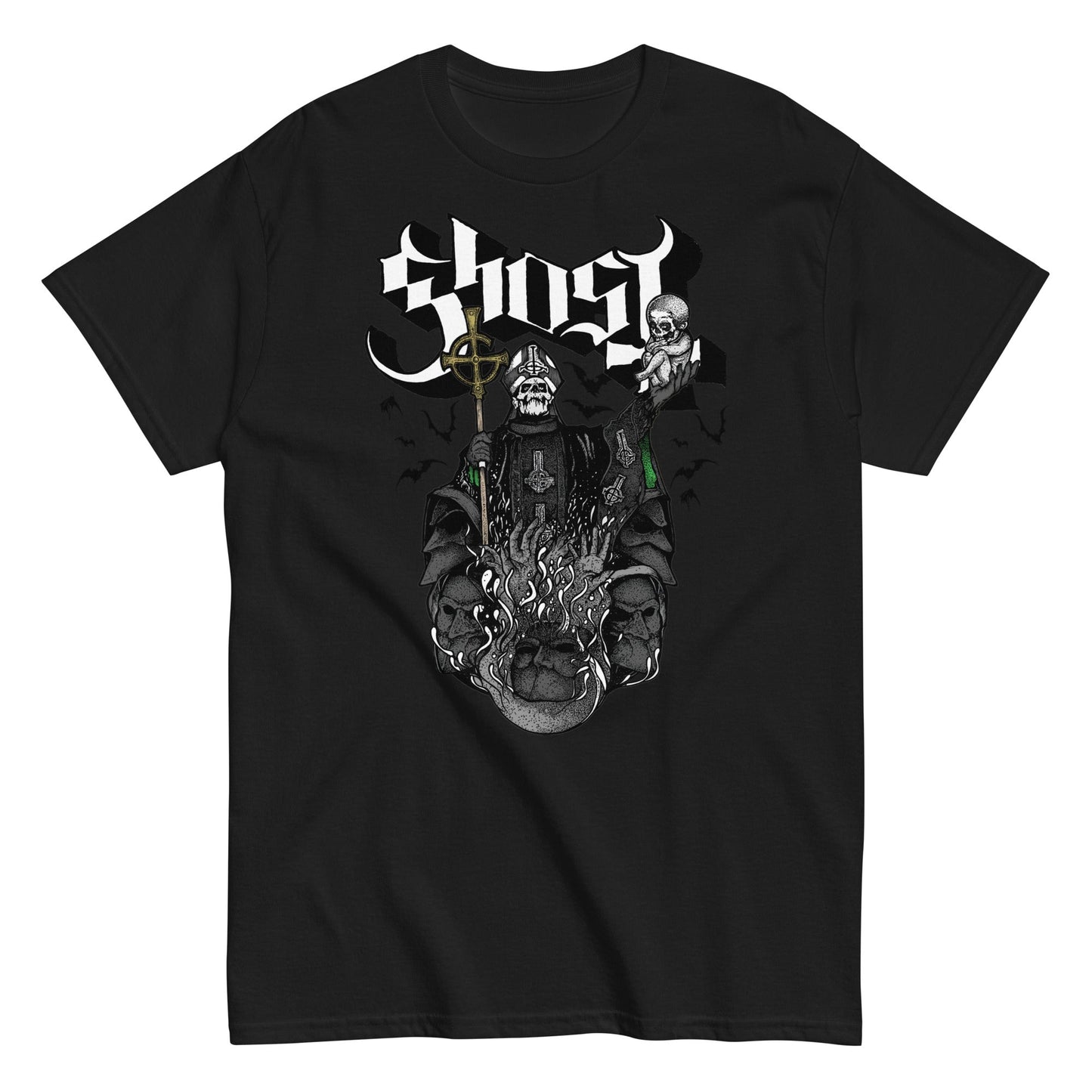 Ghost Darkness Awaits Mens T Shirt Black