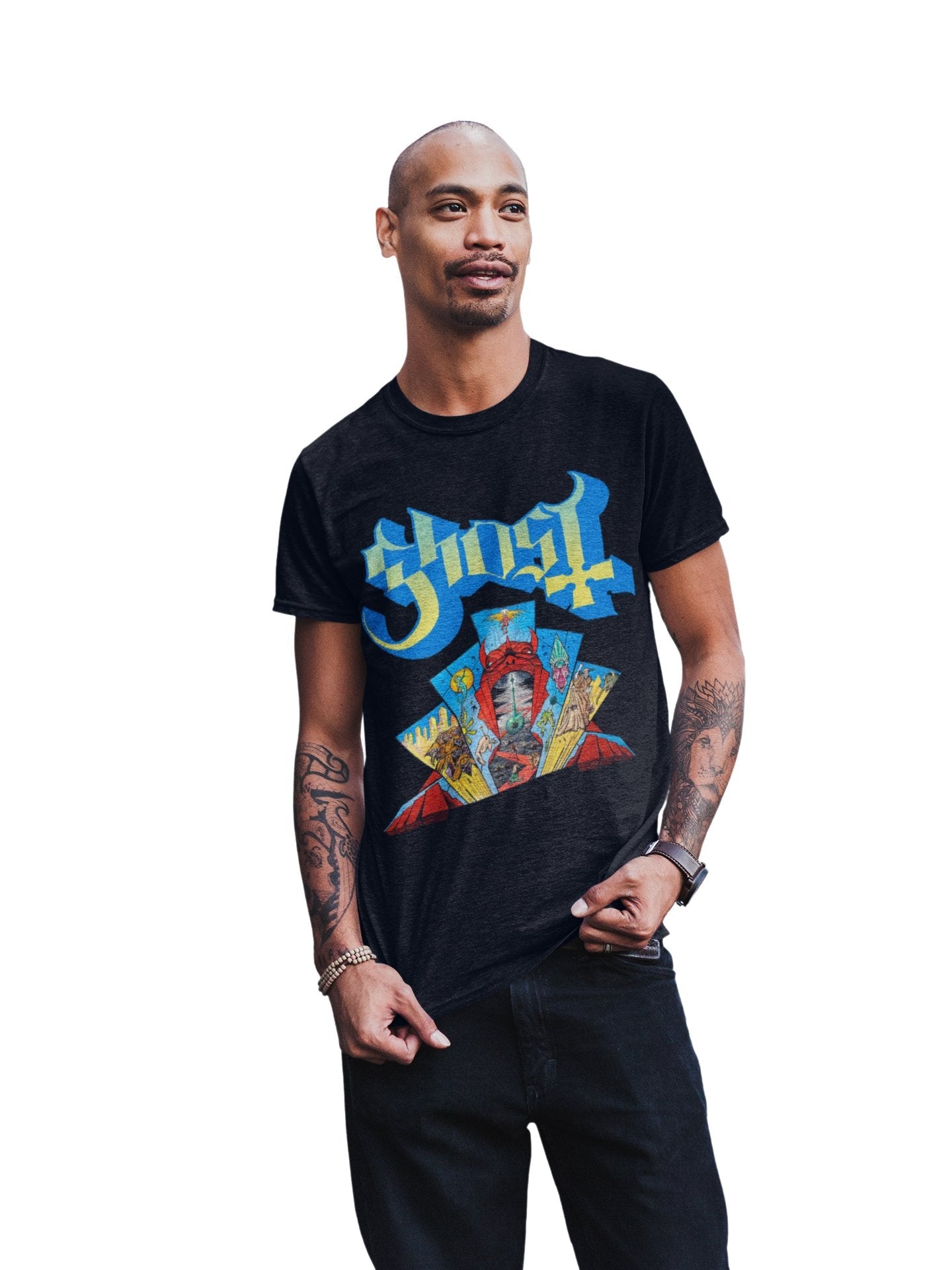 Ghost Devil's Mouth Jumbo Print Mens T Shirt Black