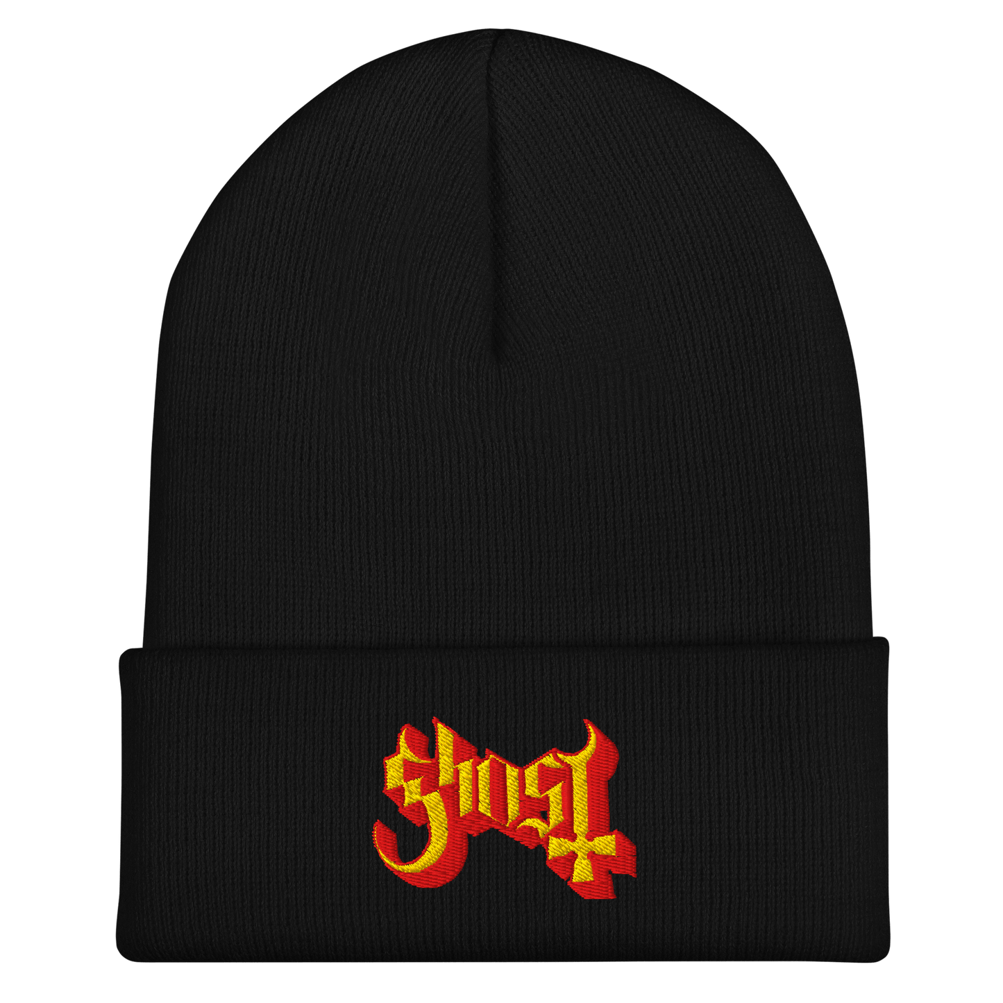 Ghost Embroidered Beanie Hat Black Officially Licensed
