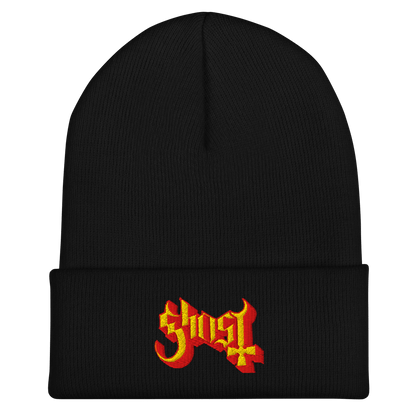 Ghost Embroidered Beanie Hat Black Officially Licensed