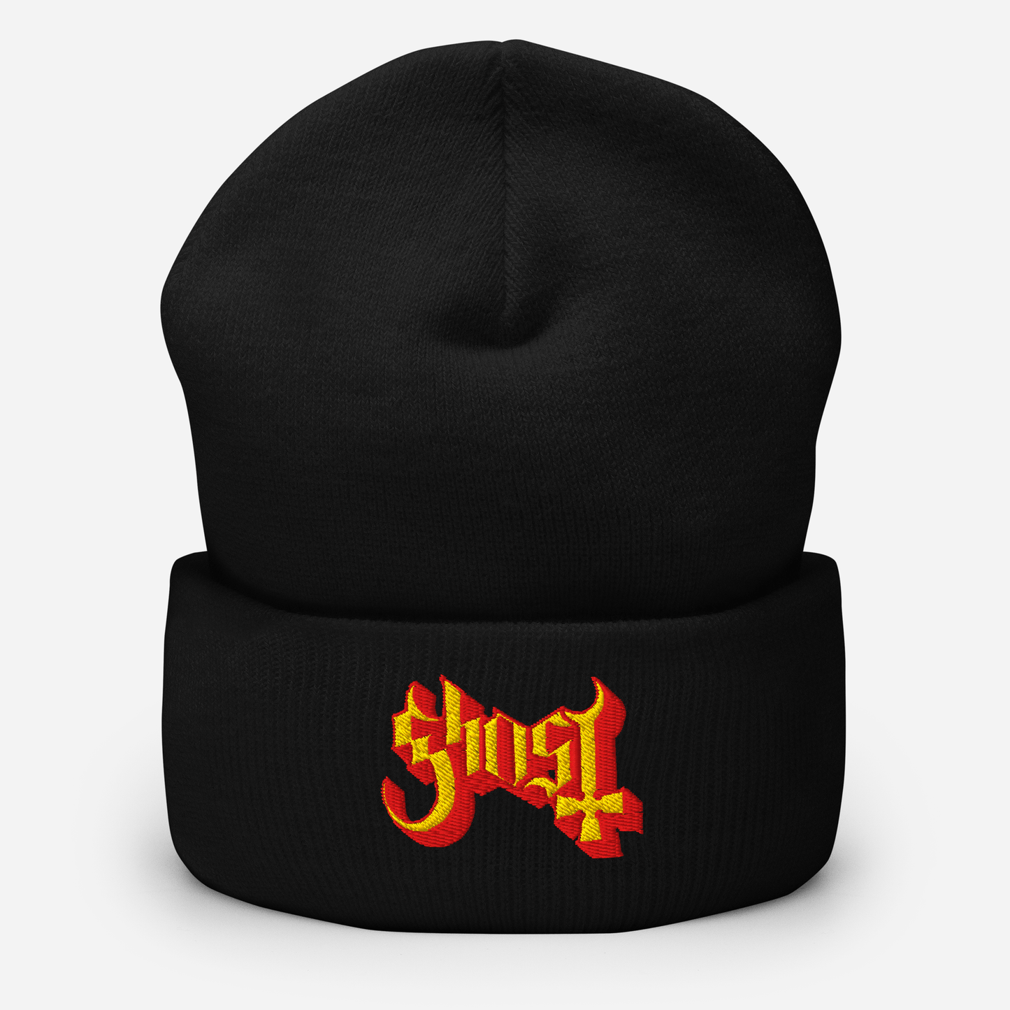 Ghost Embroidered Beanie Hat Black Officially Licensed