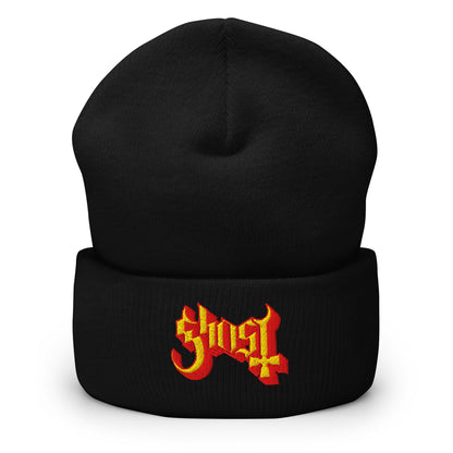 Ghost Embroidered Beanie Hat Black Officially Licensed