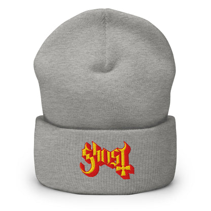 Ghost Embroidered Beanie Hat Grey Officially Licensed