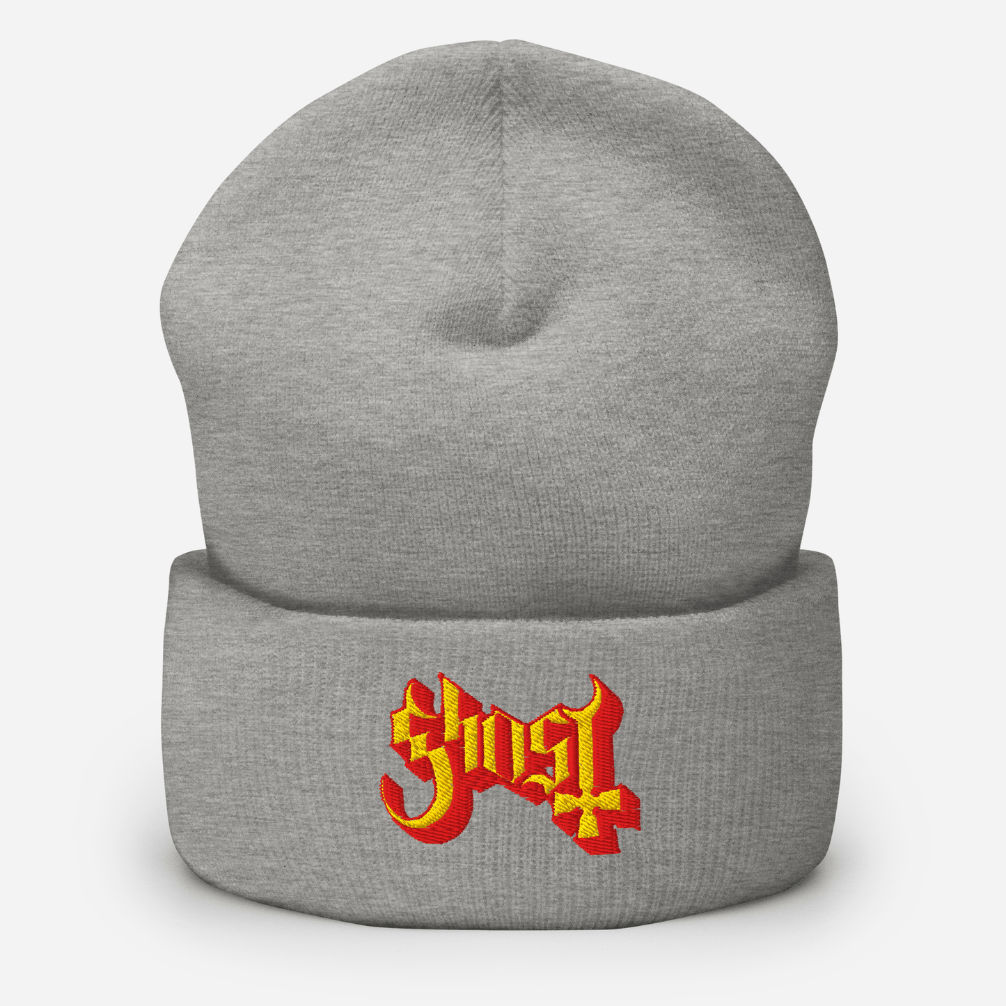 Ghost Embroidered Beanie Hat Grey Officially Licensed