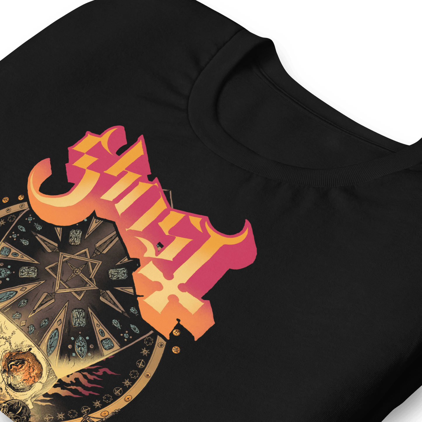 Ghost Flaming Logo Officially Licensed Mens T Shirt Black