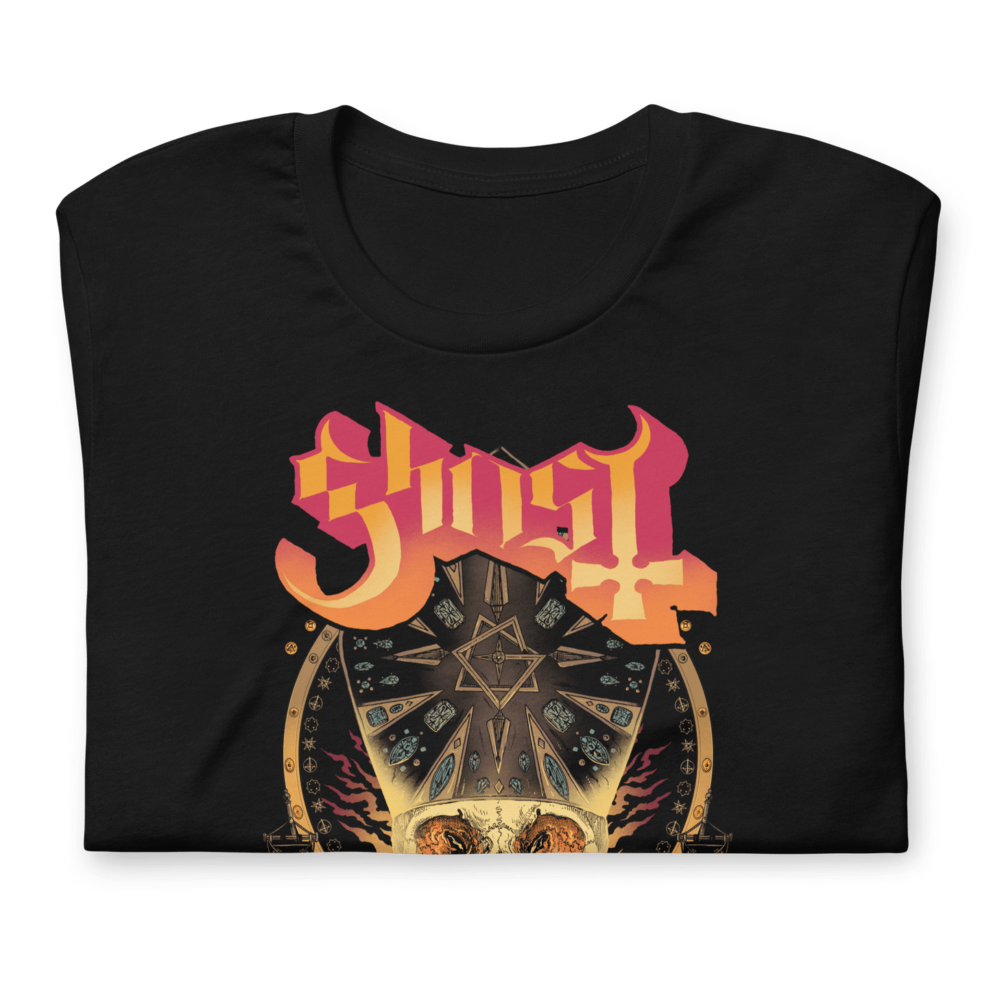 Ghost Flaming Logo Officially Licensed Mens T Shirt Black