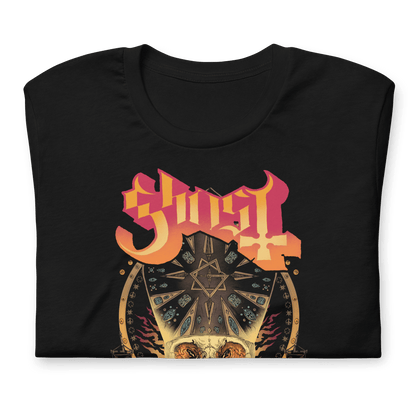 Ghost Flaming Logo Officially Licensed Mens T Shirt Black