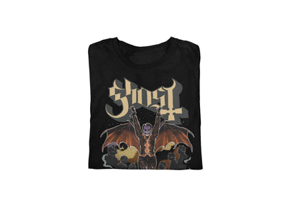 Ghost Fly Over Jumbo Print Mens T Shirt Black