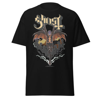 Ghost Fly Over Jumbo Print Mens T Shirt Black