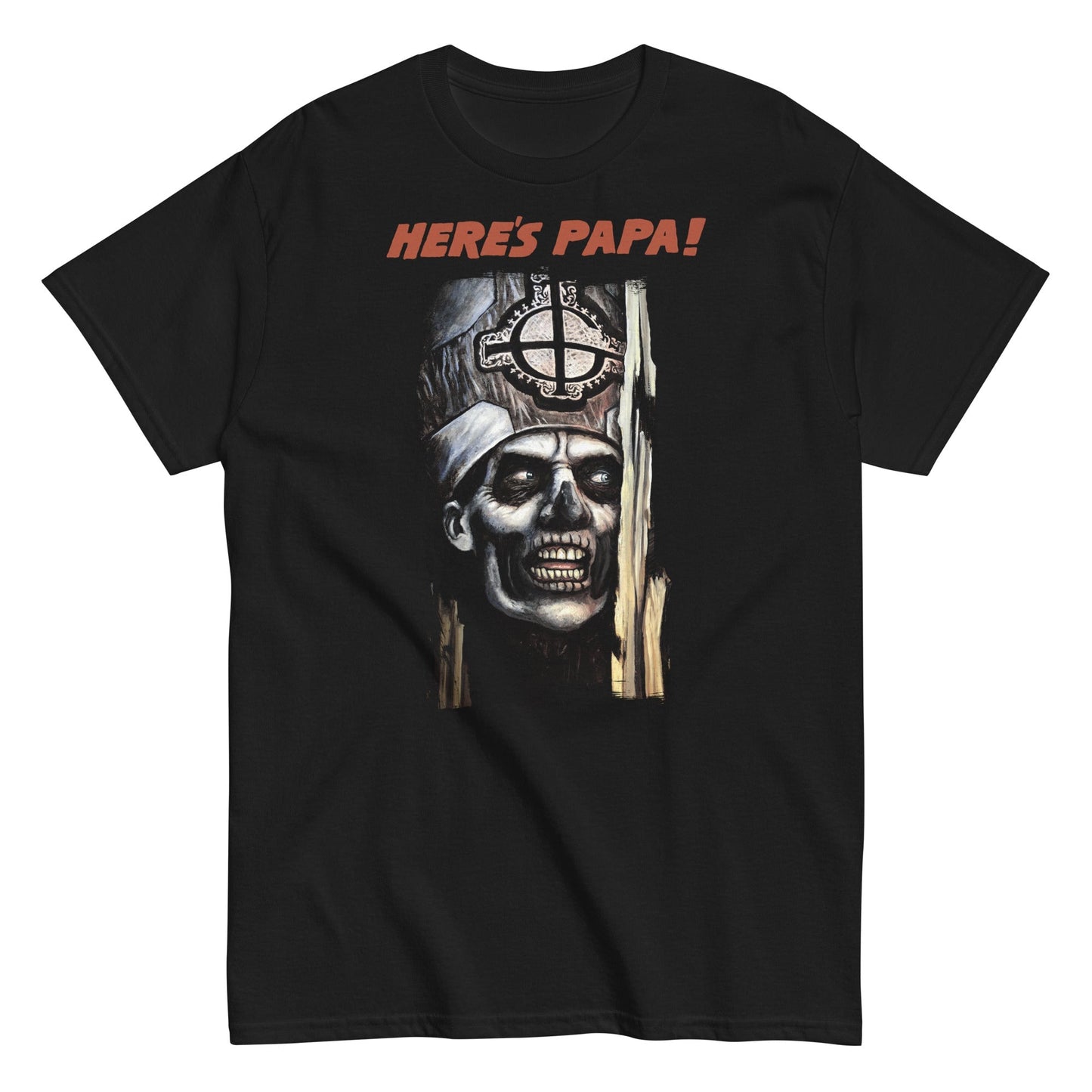 Ghost Here's Papa Officially Licensed Mens T Shirt Black