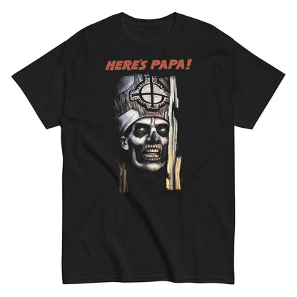Ghost Here's Papa Officially Licensed Mens T Shirt Black