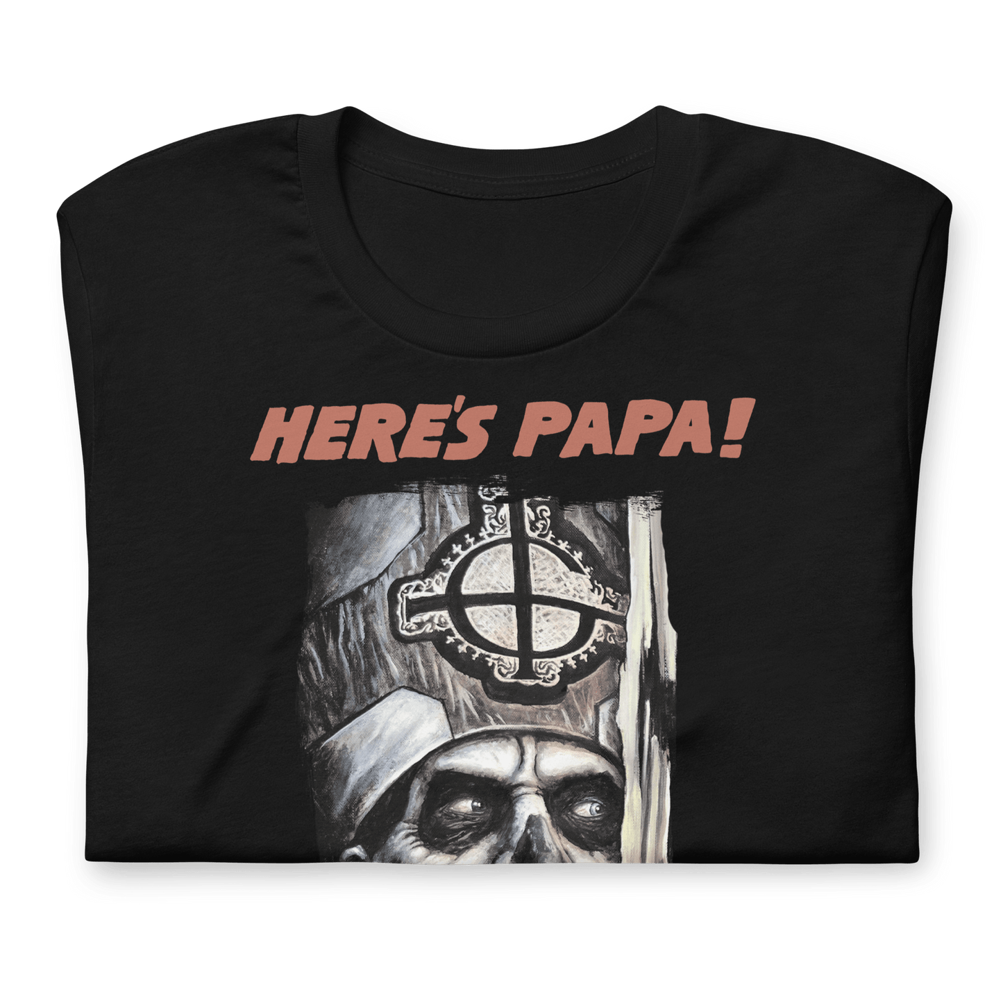 Ghost Here's Papa Officially Licensed Mens T Shirt Black