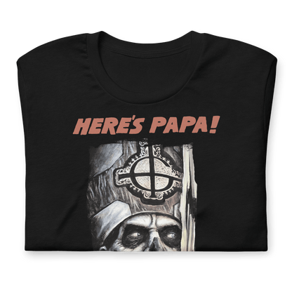 Ghost Here's Papa Officially Licensed Mens T Shirt Black