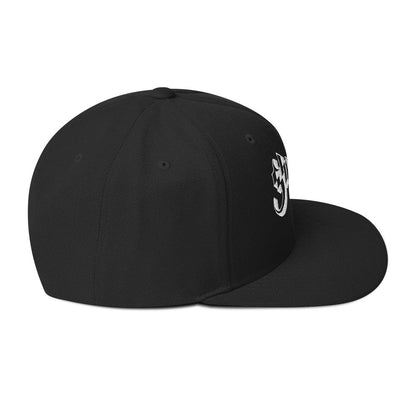 Ghost Logo Adjustable Snapback Hat Black