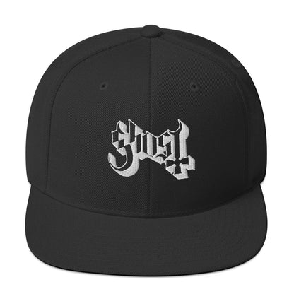 Ghost Logo Adjustable Snapback Hat Black