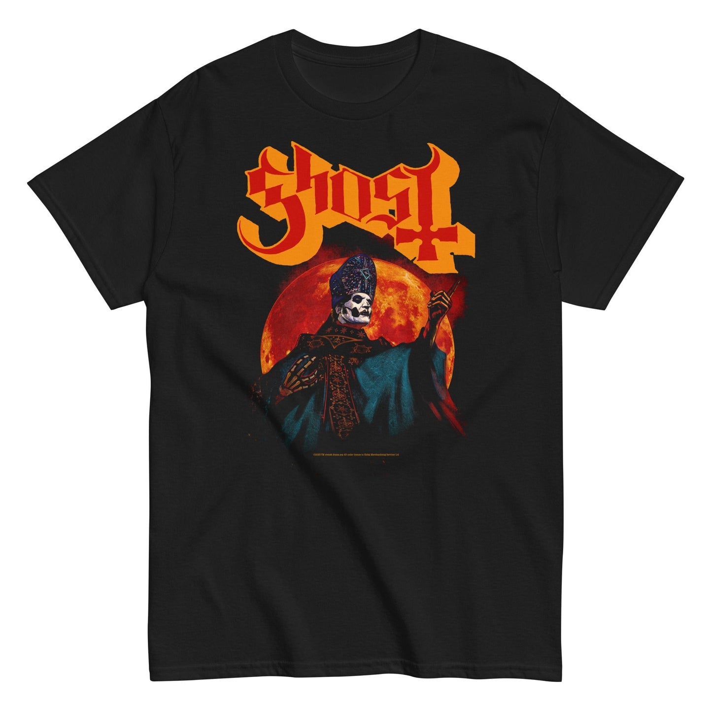 Ghost Red Moon Mens T Shirt Black