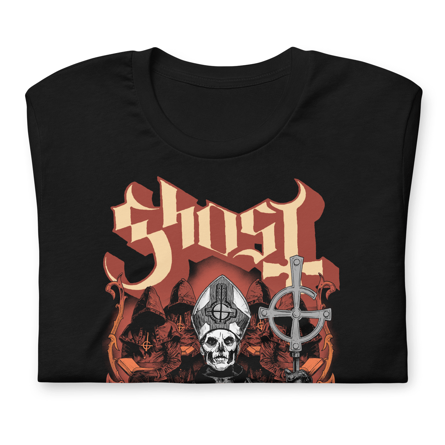 Ghost Skull and Robes Officially Licensed Mens T Shirt Black