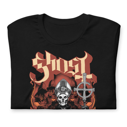 Ghost Skull and Robes Officially Licensed Mens T Shirt Black