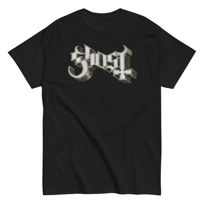Ghost Sliver Logo Officially Licensed Mens T Shirt Black