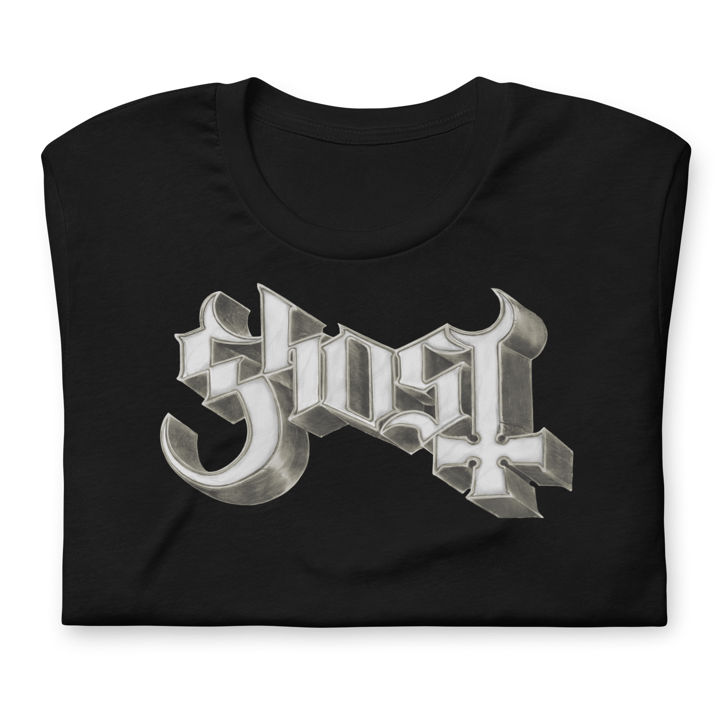 Ghost Sliver Logo Officially Licensed Mens T Shirt Black