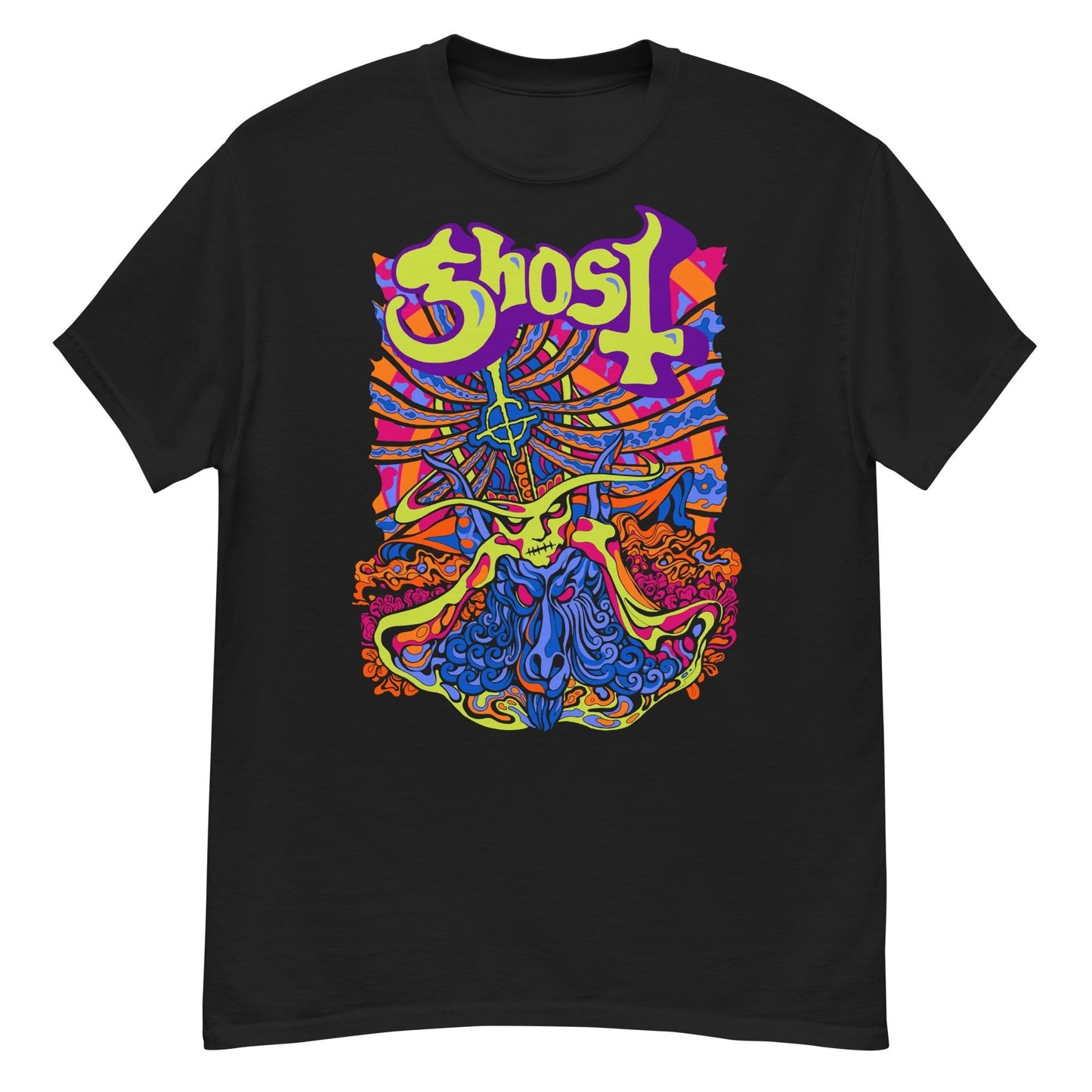 Ghost Stained Glass Mens T Shirt Black