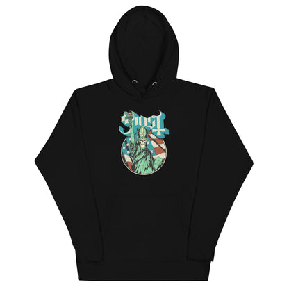 Ghost Statue of Liberty Classic Mens Officially Licensed Hoodie Black