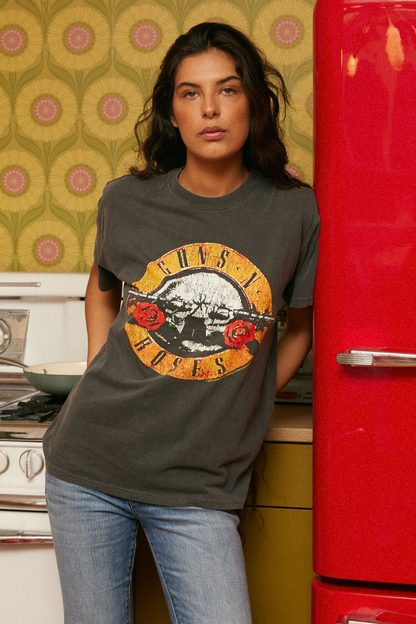 Guns N Roses Logo Womens Tee Shirt Vintage Black