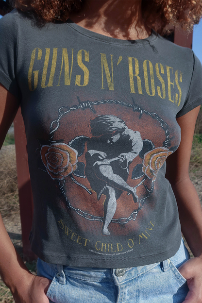 Guns N Roses Sweet Child O' Mine Baby Womens Tee Shirt Black