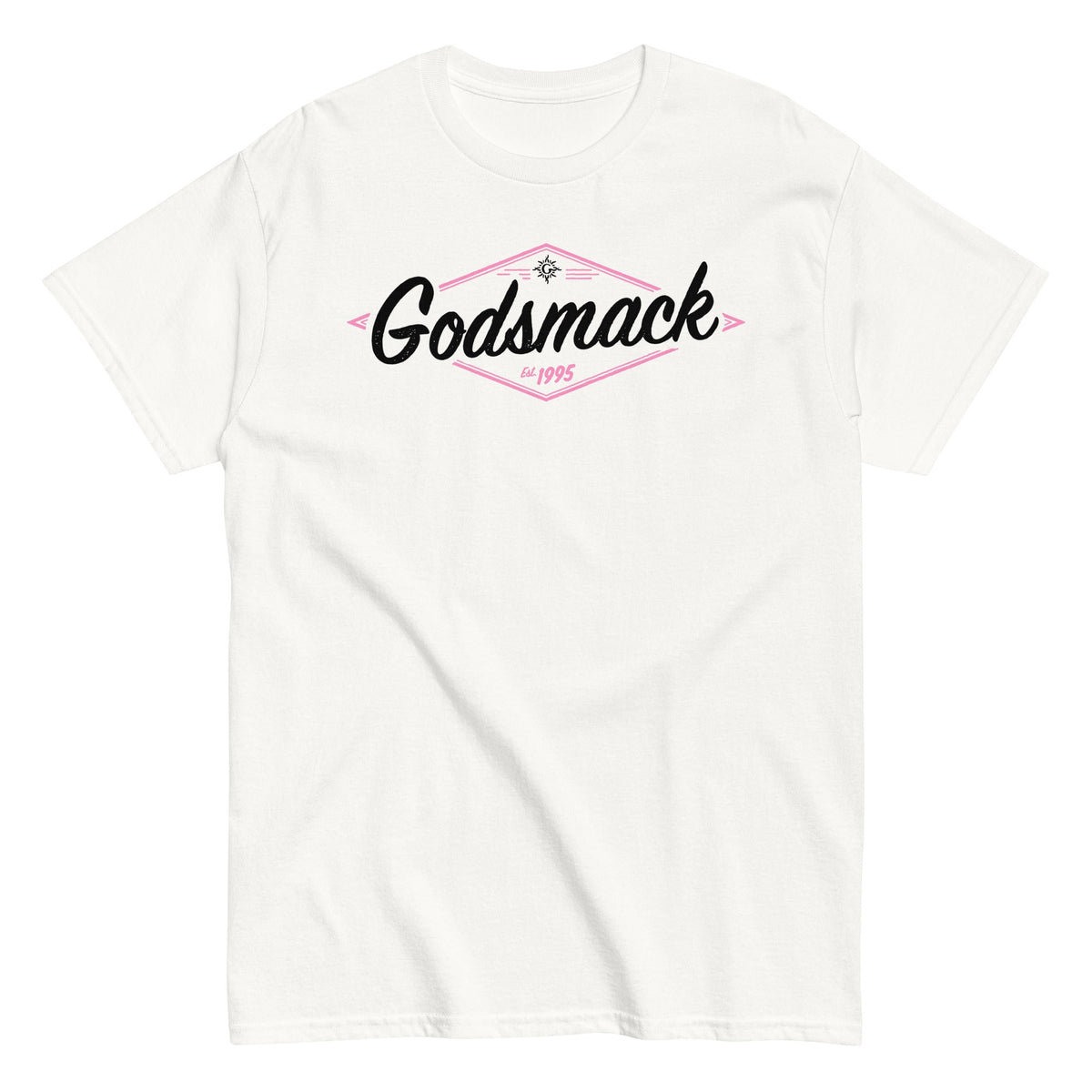 Godsmack Black and Pink Logo Officially Licensed Mens T Shirt White