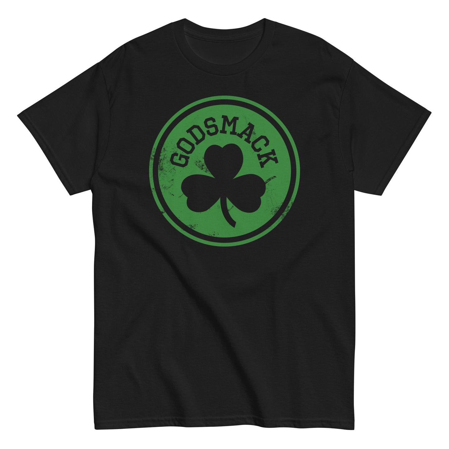 Godsmack Green Shamrock Mens T Shirt Black