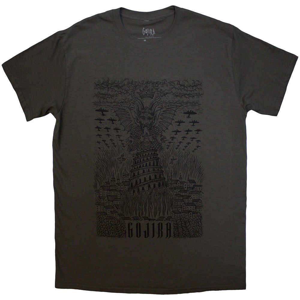 Gojira Demon Village Mens T Shirt Grey Officially Licensed