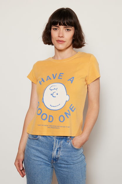 Peanuts Have A Good One Womens Baby Tee Shirt