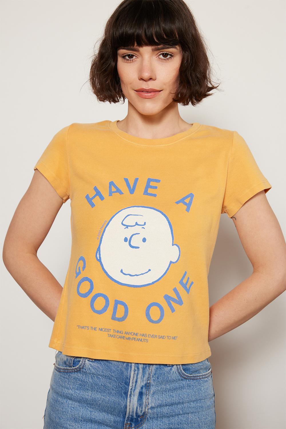 Peanuts Have A Good One Womens Baby Tee Shirt